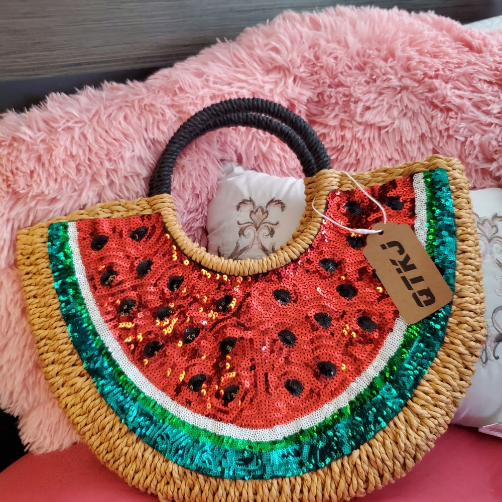 Watermelon tote  straw style N.W.T finally here !
